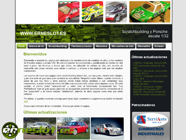 Diseño web Erneslot desde el año 2012
