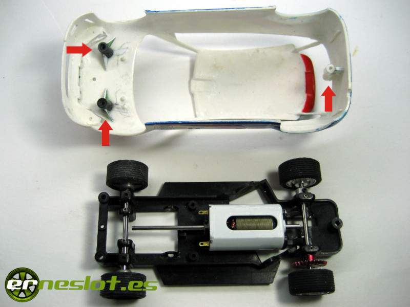 Technical chassis for a SCX Ford Focus