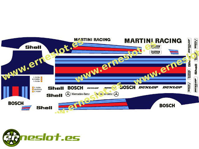 Slot.it Sauber C9 waterslide decal sheet. Martini livery